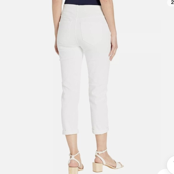 NWT Liverpool Los Angeles The Crop Pull-On Rolled Cuff Jeans white - Picture 3 of 16
